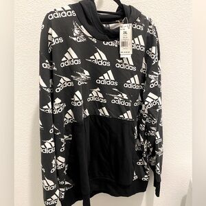 Men’s Adidas Hoodie Sweatshirt Black & White